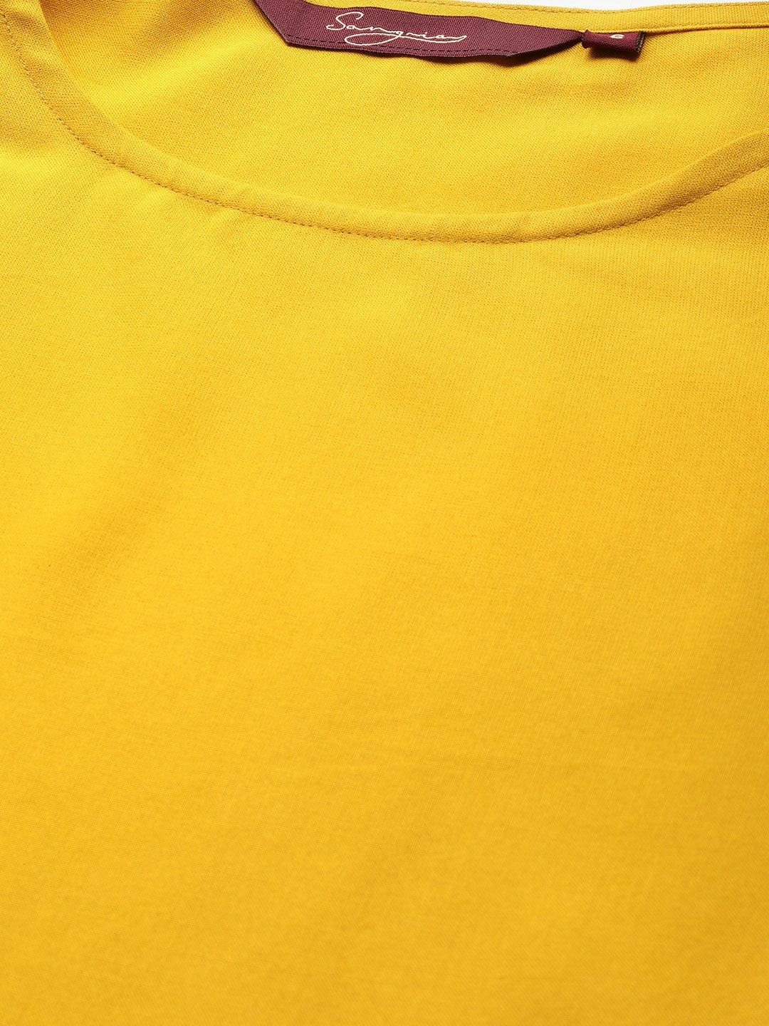 Sangria Women Yellow Solid Straight Kurta | Grocsy