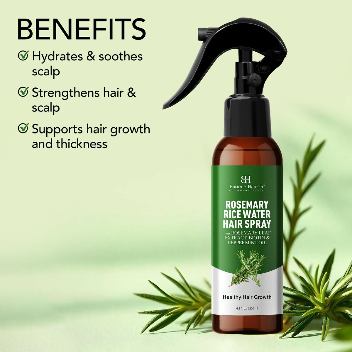 Botanic Hearth Rosemary Rice Water Spray for Hair Growth | Grocsy