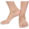 AanyaCentric Gold-Polished Traditional Anklets Payal - Classic and Stylish for Women and Girls | Grocsy