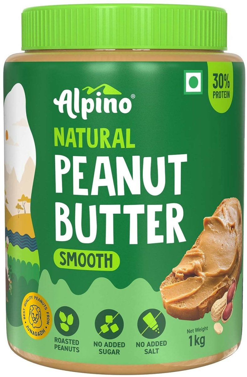Alpino Natural Peanut Butter Smooth Unsweetened | Grocsy