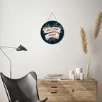 Artvibes Welcome Home Round Wood Design Artworks Hangings Ornaments | Grocsy