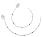 AanyaCentric Silver Plated Traditional Anklets Payal - Classic and Stylish for Women and Girls | Grocsy