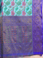 Lorenvalley Fashion Skyblue Cotton Woven Design Zari Meenakari Weaving Saree | Grocsy