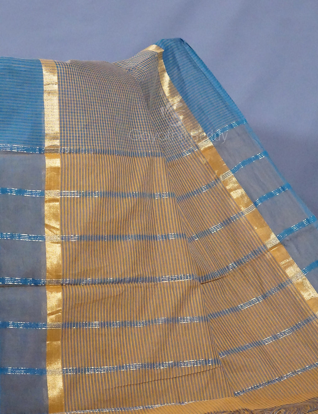 Dual Shade of Olive Grey And Dry Mehendi Pure Mangalgiri Cotton By Gayathri Reddy Designer Studio | Grocsy