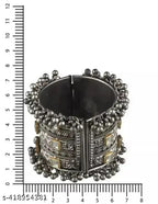 Tehzeeb Creations Women's Oxidised Afghani Style Bangle (Kadha) With Ghungroo | Grocsy