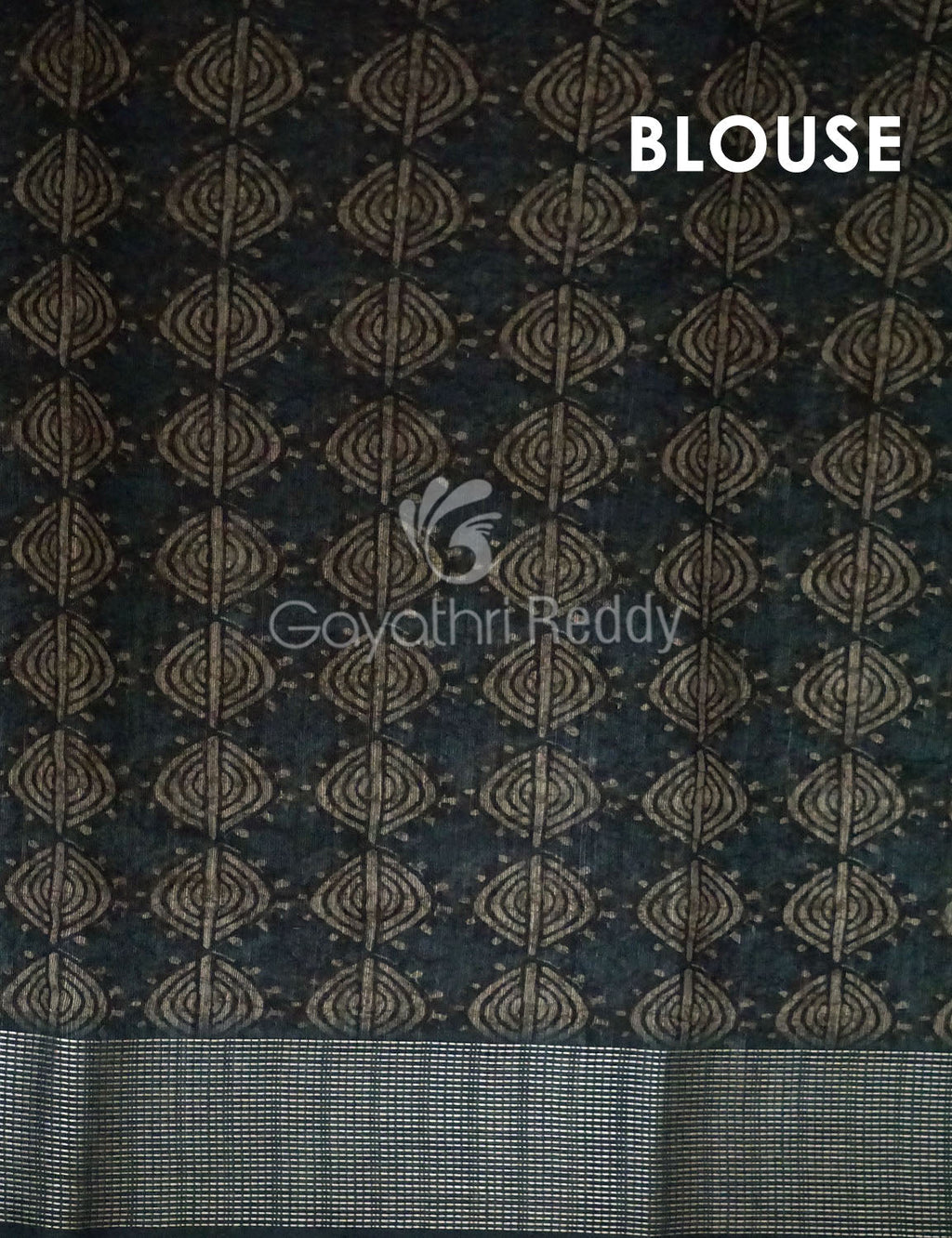 Bottle Green Printed Design Semi Chanderi Saree By Gayathri Reddy Designer Studio | Grocsy