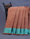 Rust Colour Bagroo Print Pure Mulmul Cotton Saree By Gayathri Reddy Designer Studio | Grocsy