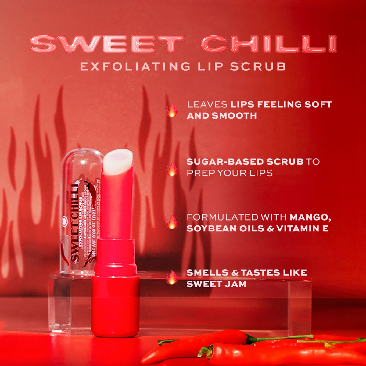 Makeup Revolution Heart Revolution Sweet Chilli Exfoliating Lip Scrub | Grocsy