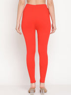 TAG 7 Women Orange & Brown Solid Ankle-Length Leggings Pack Of 2 | Grocsy
