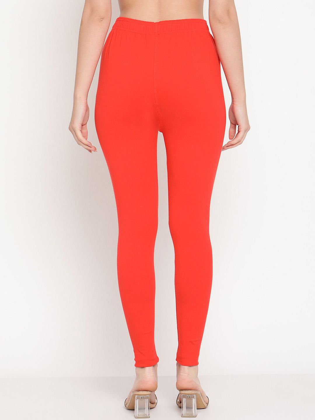 TAG 7 Women Orange & Brown Solid Ankle-Length Leggings Pack Of 2 | Grocsy