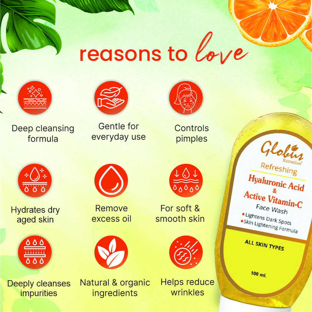Globus Remedies Hyaluronic Acid & Vitamin C Face wash | Grocsy