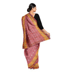 Exclusive Collection 100% Pure Cotton Mauve Tant Saree With Hand Weaving Work | Grocsy