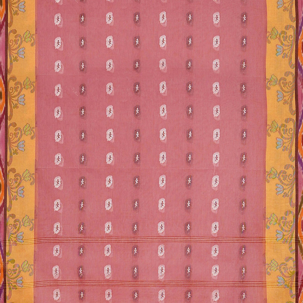 Exclusive Collection 100% Pure Cotton Mauve Tant Saree With Hand Weaving Work | Grocsy