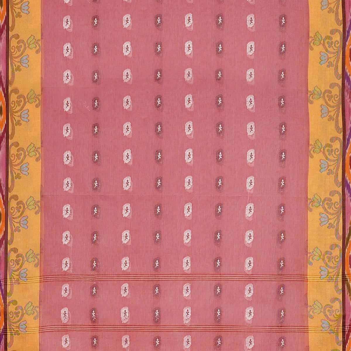 Exclusive Collection 100% Pure Cotton Mauve Tant Saree With Hand Weaving Work | Grocsy