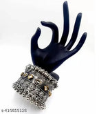 Tehzeeb Creations Women's Oxidised Afghani Style Bangle (Kadha) With Ghungroo | Grocsy