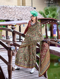 Anaita Dark Grey Ajrakh Printed Pure Satin Silk Saree With Blouse | Grocsy
