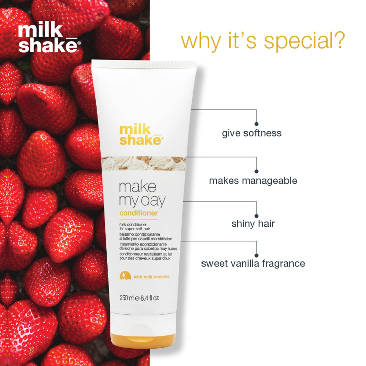 Milkshake Make My Day Conditioner For Soft, Silky & Manageable Hair | Grocsy