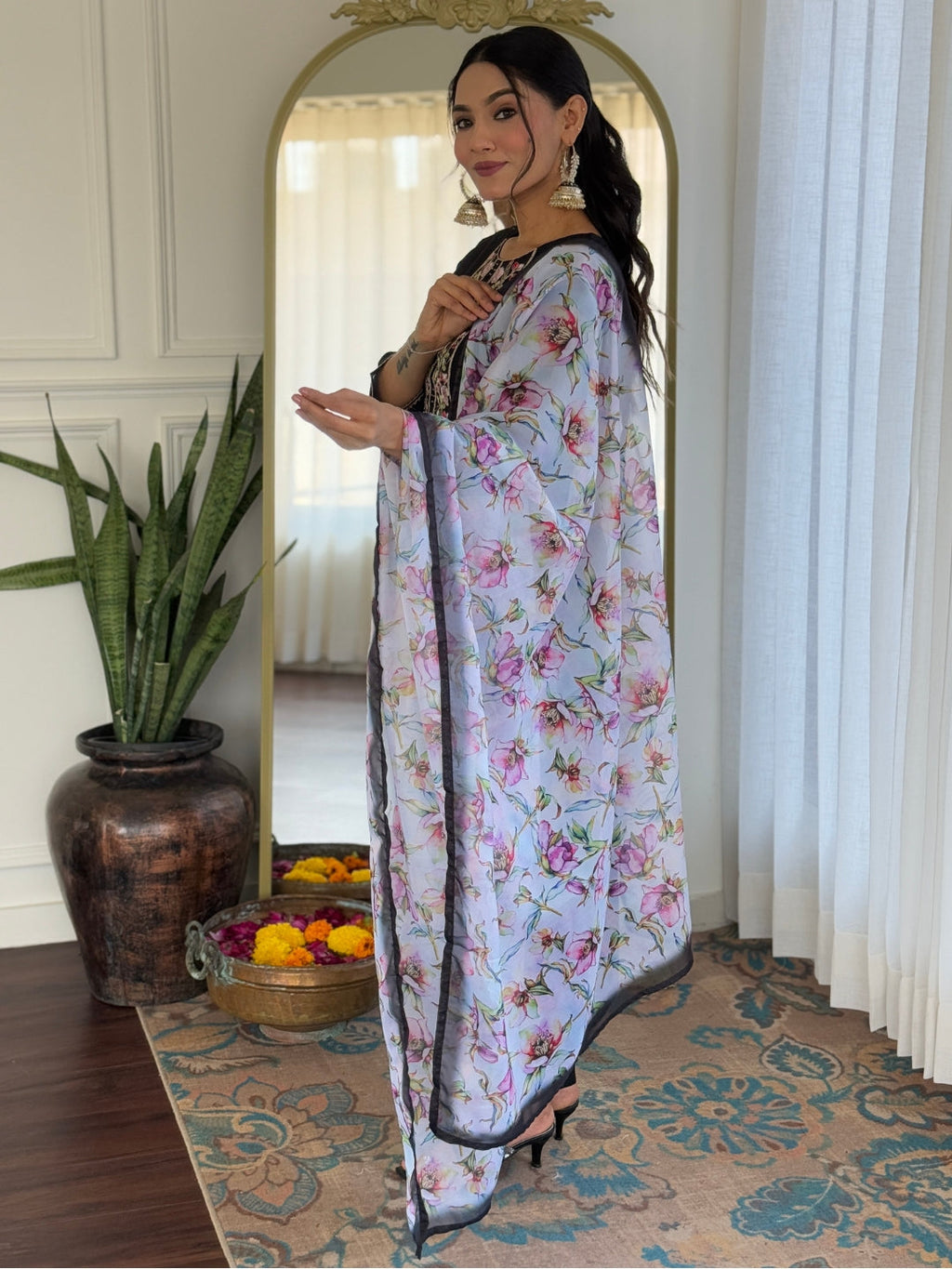 The52 Women Embroidery Work with Rayon Fabric Straight Kurta, Pant and Dupatta Set | Grocsy
