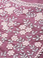 All About You Purple & Silver Ethnic Motifs Gotta Patti Detail Kurta | Grocsy