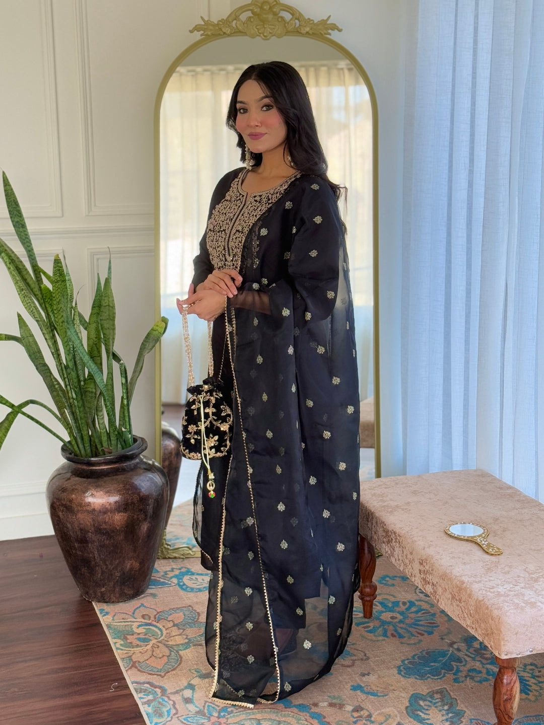 The52 Women Embroidery Work with Viscose Fabric Straight Kurta, Pant and Dupatta Set | Grocsy