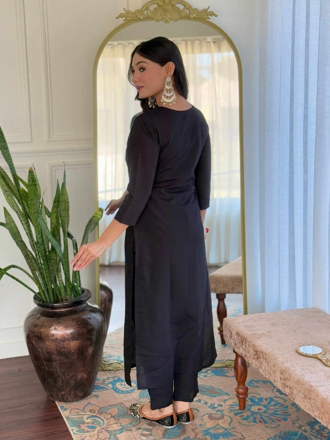 The52 Women Embroidery Work with Viscose Fabric Straight Kurta, Pant and Dupatta Set | Grocsy