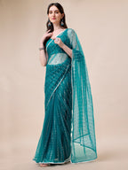 Sangria Embellished Net Saree | Grocsy