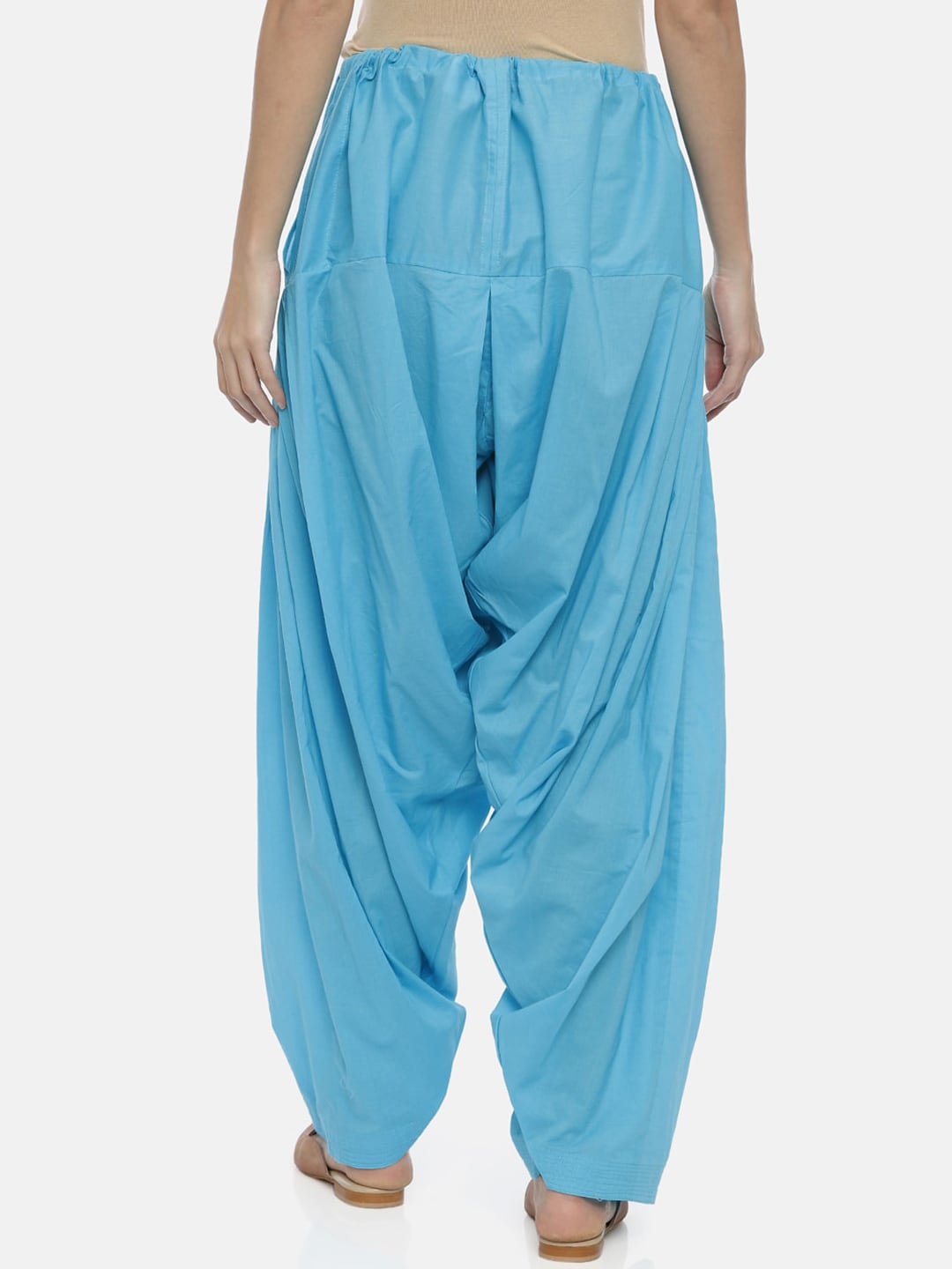 Souchii Blue Solid Regular-Fit High-Rise Patiala | Grocsy