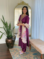 The52 Women's Rayon Slub Embroidery work Straight Kurta with Pant and Dupatta Set | Grocsy