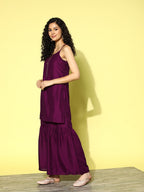 HERE&NOW Gotta Patti Detail Kurta with Sharara & Dupatta | Grocsy