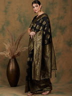 Sangria Ethnic Motif Woven-Design Banarasi Sarees | Grocsy