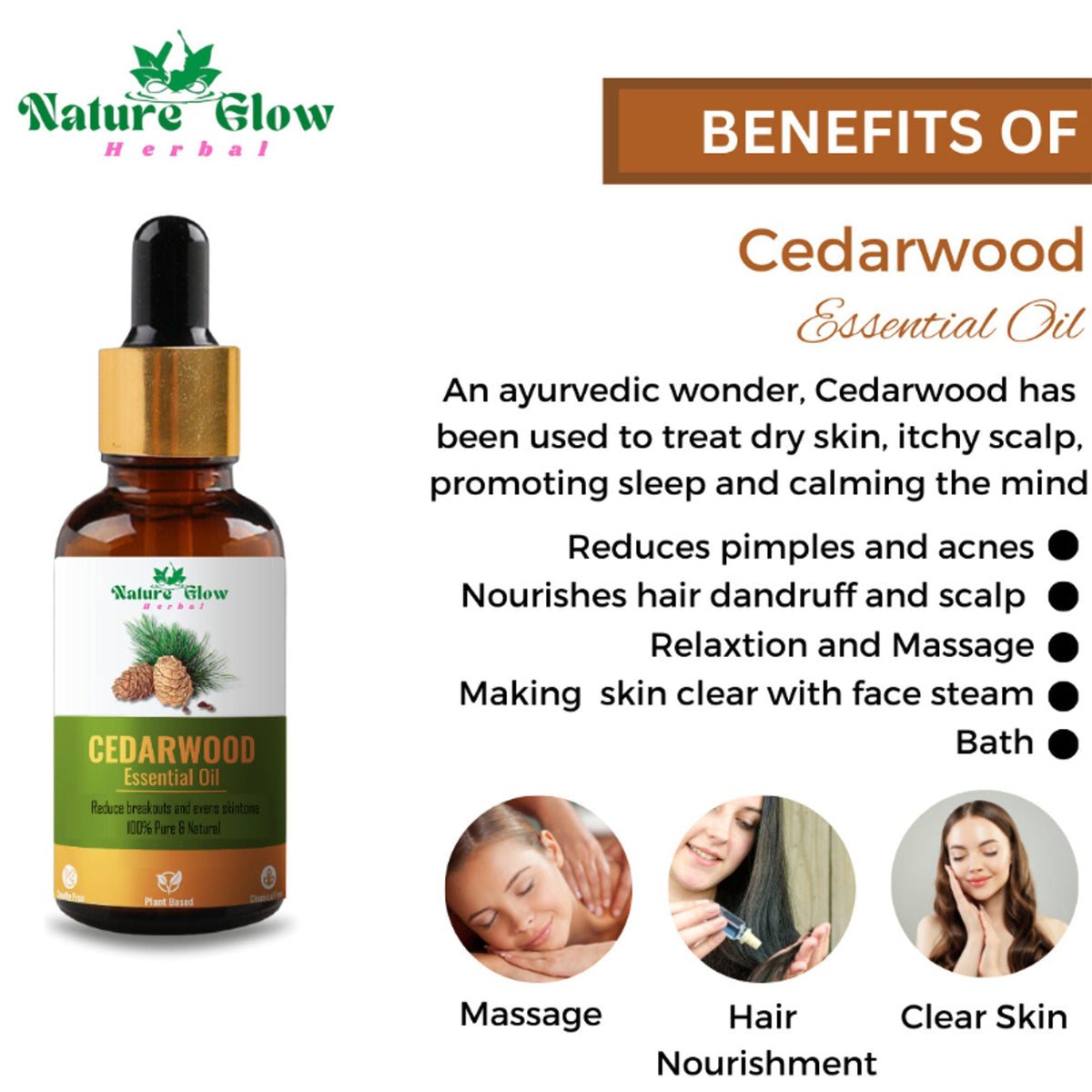 Nature Glow Herbal Cedarwood Essential Oil | Grocsy