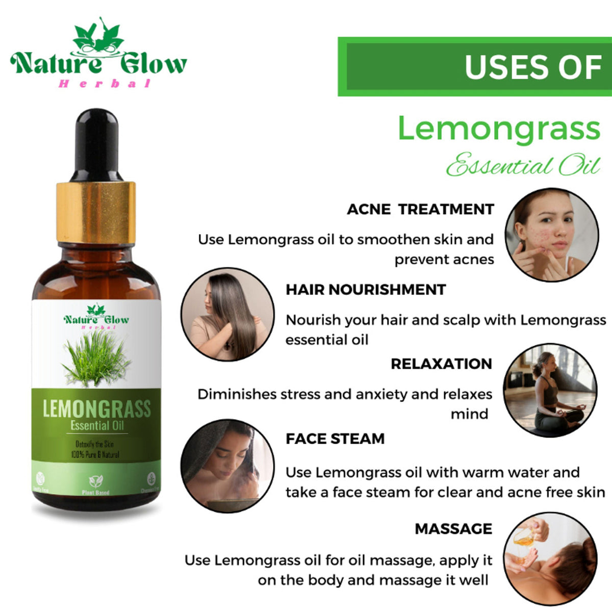 Nature Glow Herbal Lemongrass Essential Oil | Grocsy
