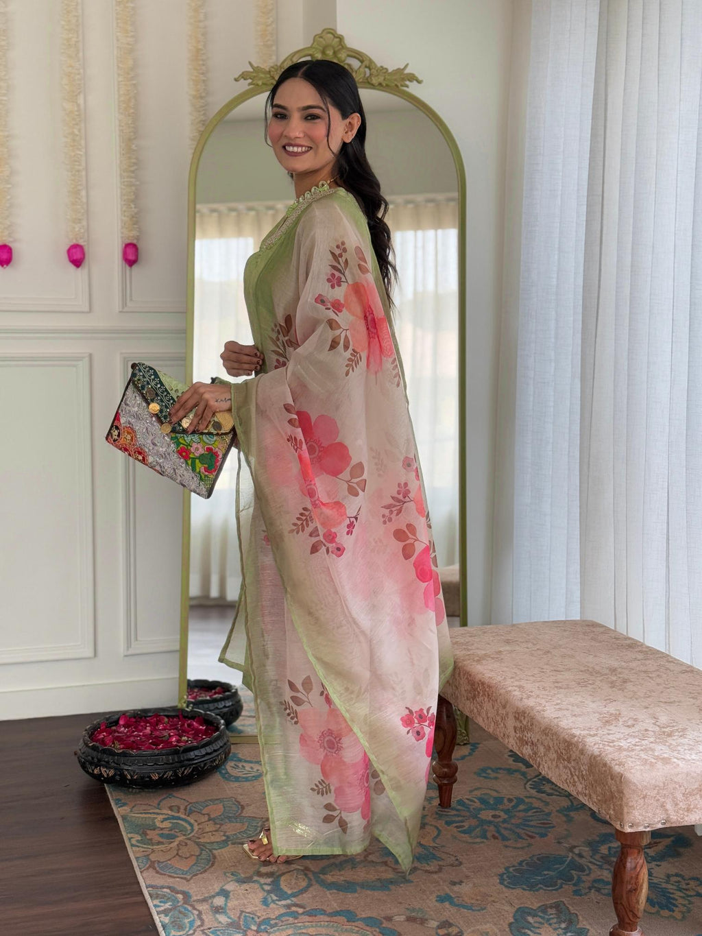 The52 Beautiful Women's Rayon Fabric Straight Kurta, Pant and Dupatta Set | Grocsy