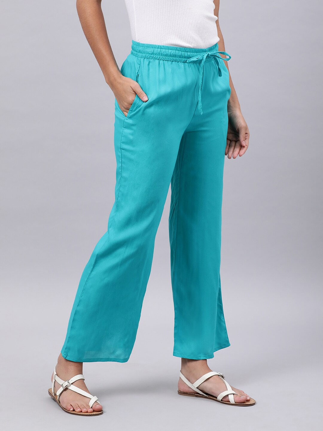 Souchii Blue Liva Palazzos | Grocsy