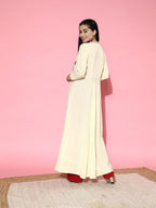 All About You Women Grey Ethnic Motifs Embroidered Tiering Anarkali Kurta | Grocsy