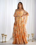 Lorenvalley Fashion Faux Georgette Floral Printed Shrug Blouse With Palazzo Set | Grocsy