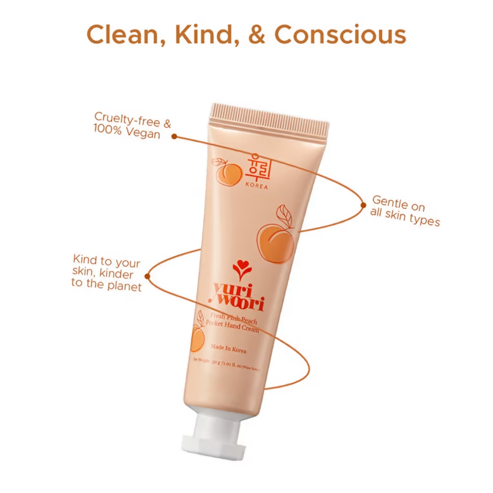 Yuri Woori Fresh Pink Peach Pocket Hand Cream | Grocsy