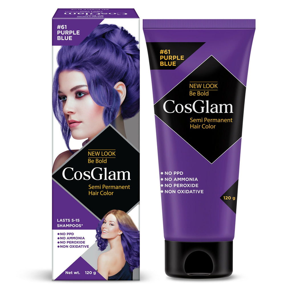 Cosglam Semi Permanent Hair Color for Women & Men (#61 Purple Blue) | Grocsy