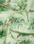 Shades of Light Parrot Green Colour Floral Design Semi Chanderi Saree By Gayathri Reddy Designer Studio | Grocsy