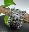 Tehzeeb Creations Women's Oxidised Afghani Style Bangle (Kadha) With Ghungroo | Grocsy