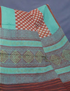 Rust Colour Bagroo Print Pure Mulmul Cotton Saree By Gayathri Reddy Designer Studio | Grocsy