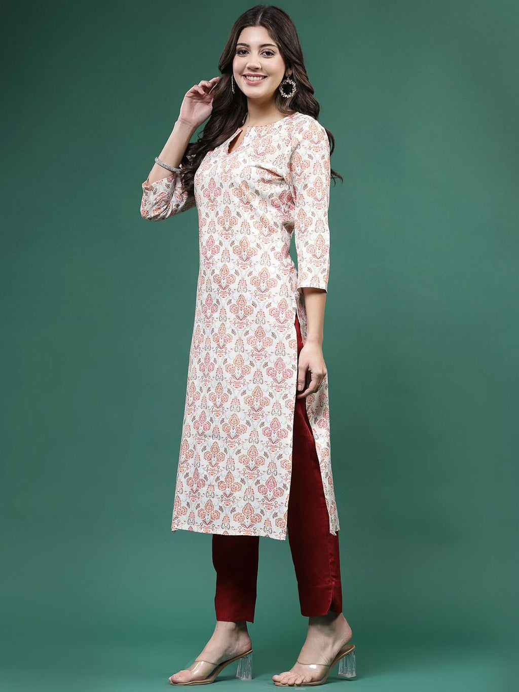 Sangria Printed Straight Kurtas | Grocsy