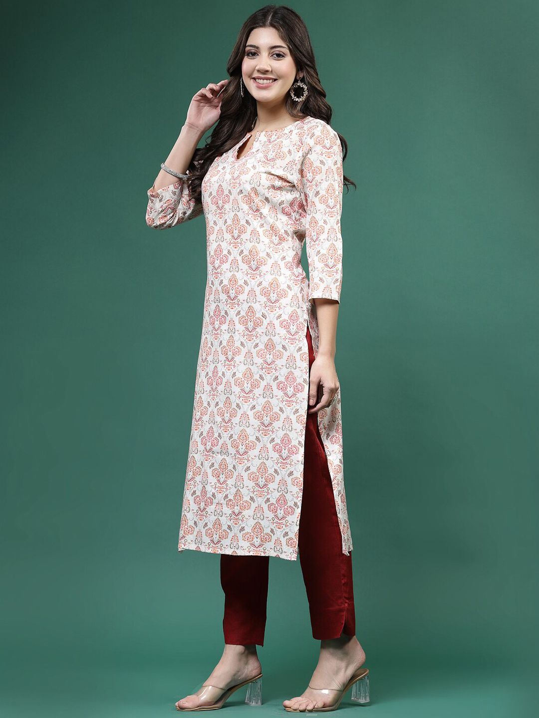 Sangria Printed Straight Kurtas | Grocsy