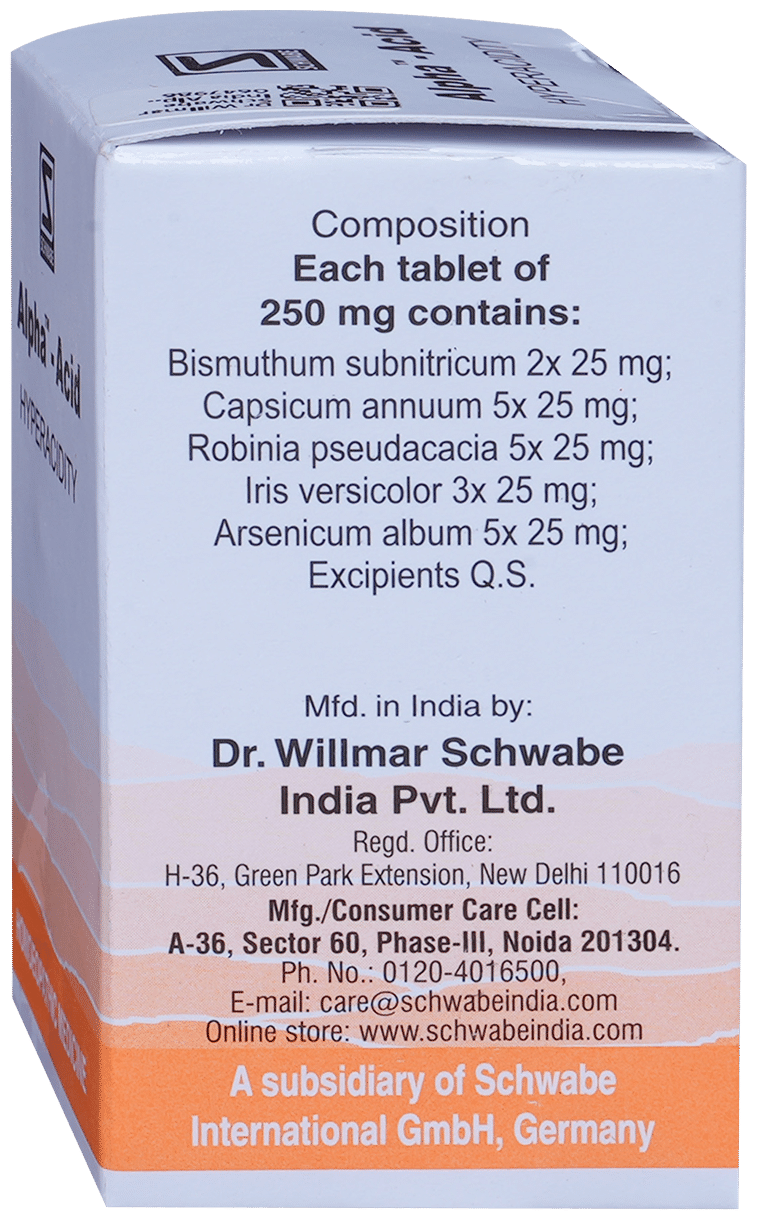 Dr. Willmar Schwabe India Alpha Acid Tablets | Grocsy
