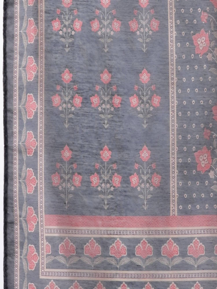 Myshka Blue Color Chanderi silk Printed Kurta With Pant Dupatta Set | Grocsy