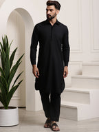 Sojanya Cotton Linen Kurta With Pyjamas | Grocsy