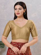 Joban Fashion Women Silk Gold Stitched Blouse | Grocsy