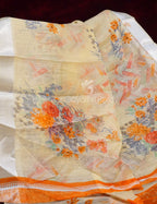Light Wheat Colour Floral Print Semi Chanderi Saree By Gayathri Reddy Designer Studio | Grocsy
