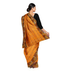Exclusive Collection 100% Pure Cotton Orange Tant Saree With Hand Weaving Work | Grocsy