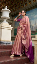 Anaita Purple Designer Weaving Pure Tissue Saree With Blouse | Grocsy